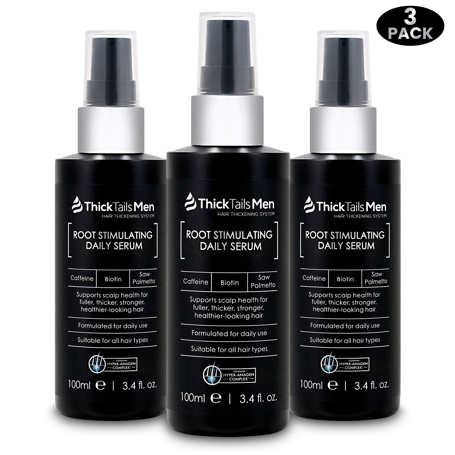 ThickTails Men’s Root Stimulating Leave-In Serum | 3 Pack (Buy 2, Get 1 Free)