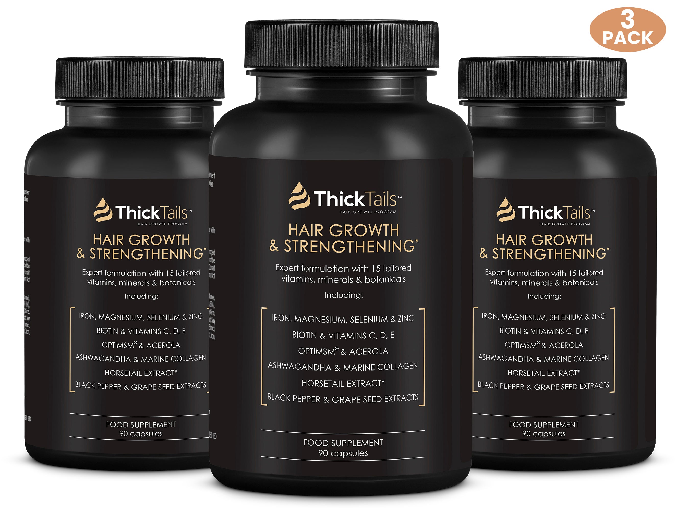 3 × Hair Growth Vitamins