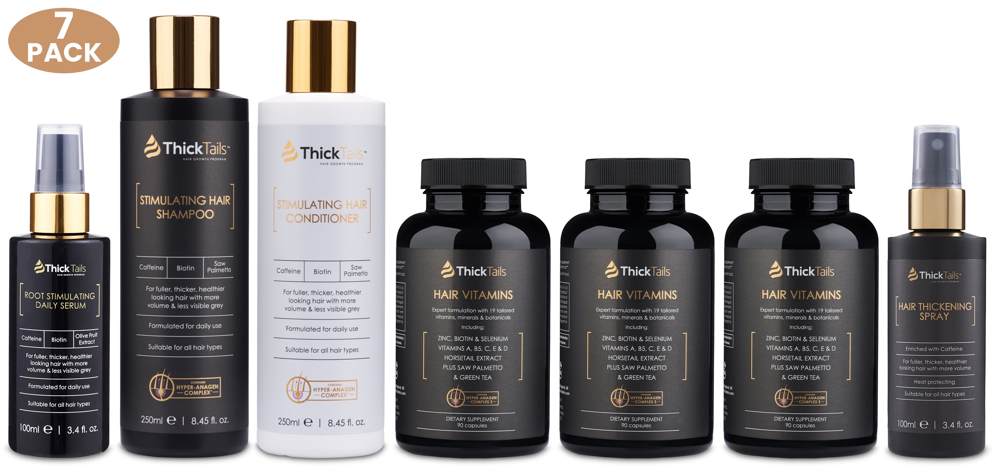 ThickTails Total 90-Day Hair Thickening System | 7-Pack | Save $60