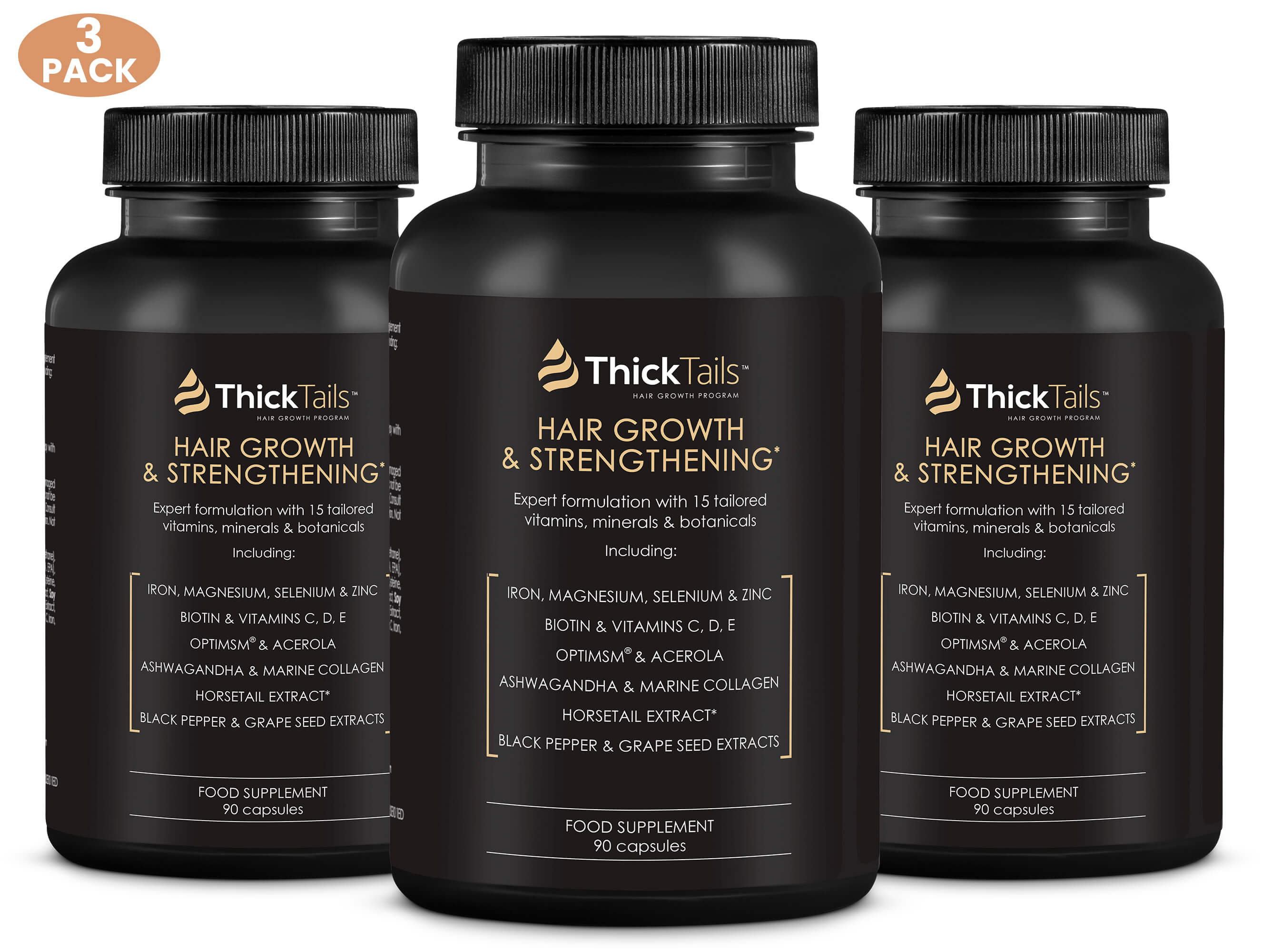 ThickTails Hair Growth & Strengthening Vitamins | 3 Months Supply | Buy 2, Get 1 Free