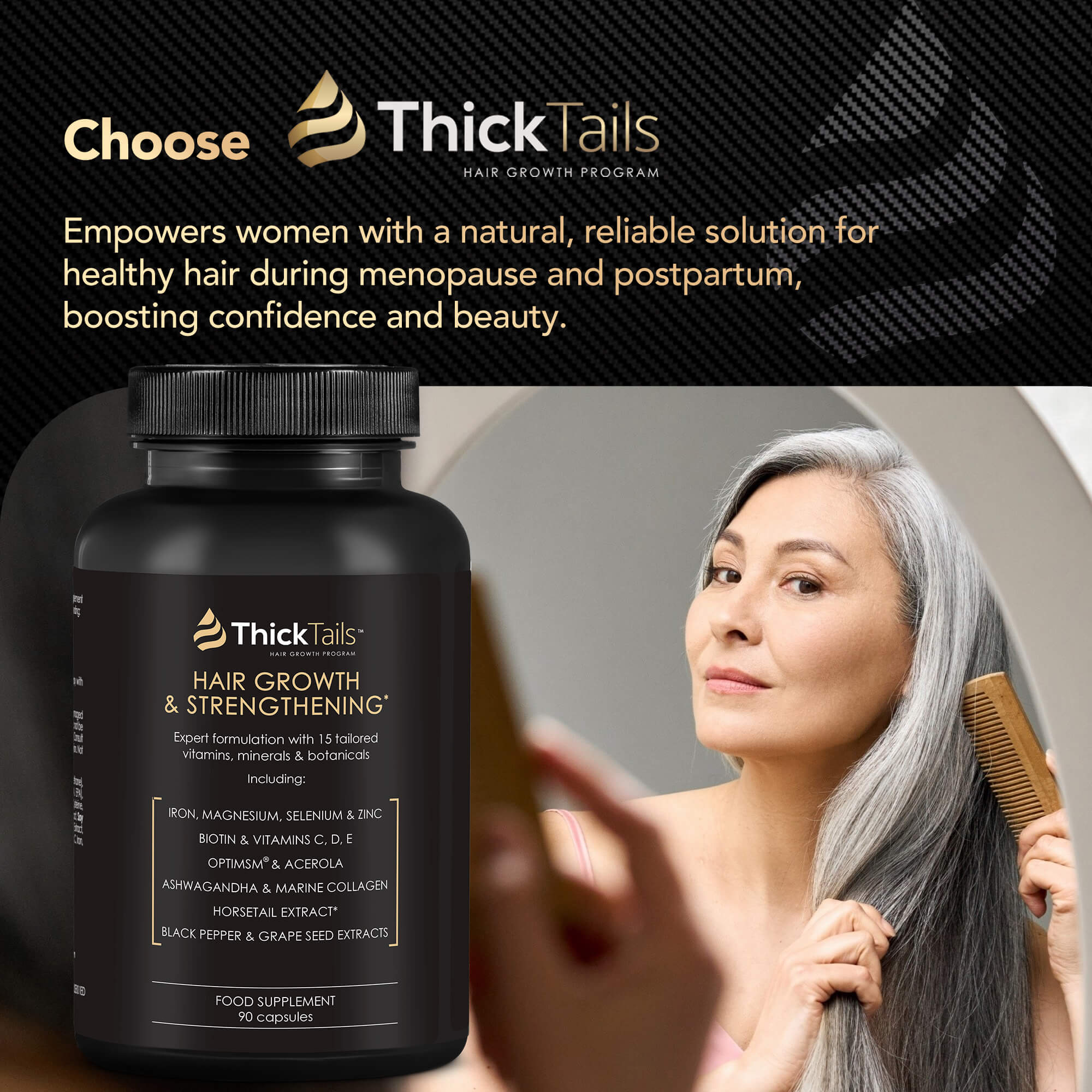 ThickTails Hair Growth & Strengthening Vitamins | 90 Capsules | 1 Month Supply