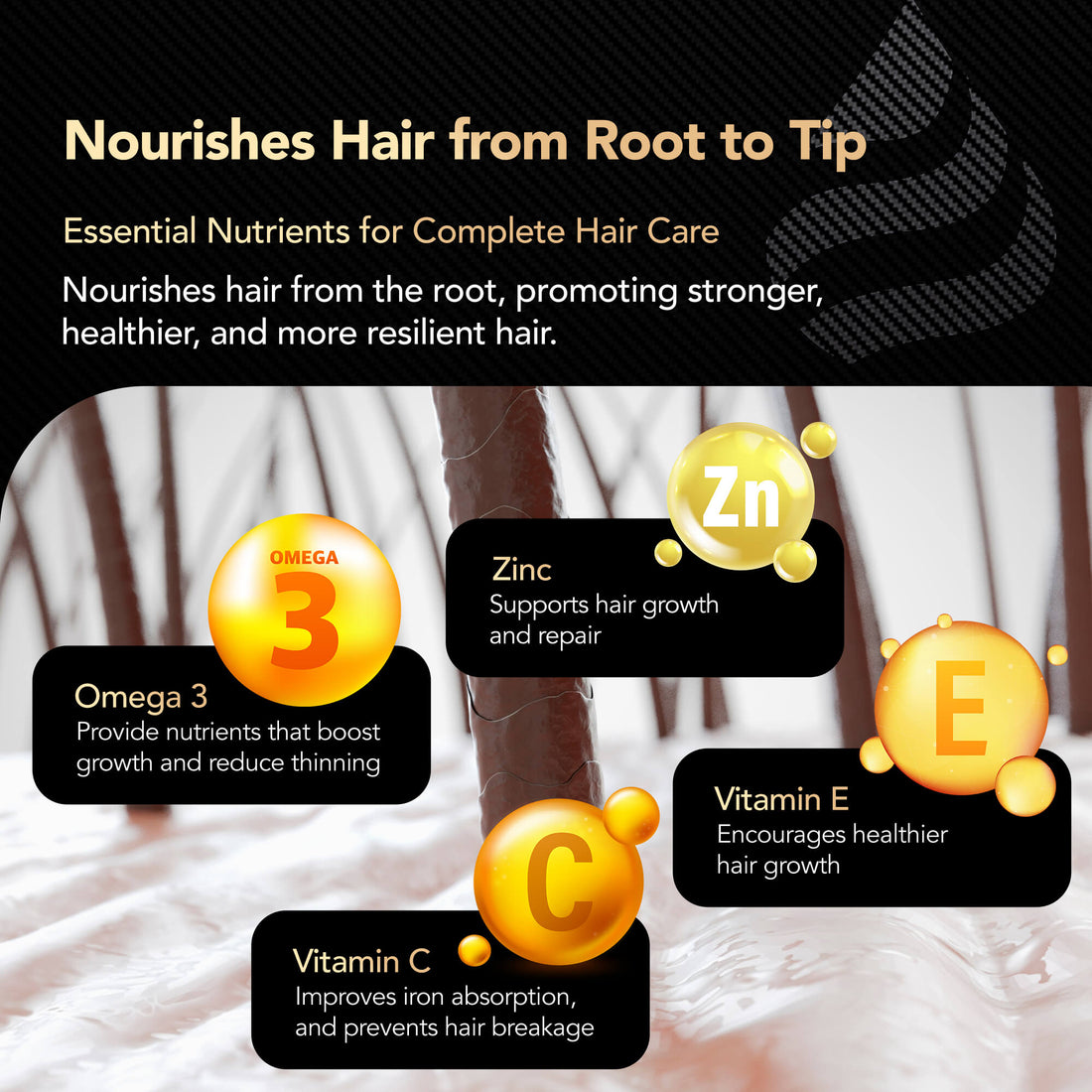ThickTails Hair Growth &amp; Strengthening Vitamins | 3 Months Supply | Buy 2, Get 1 Free