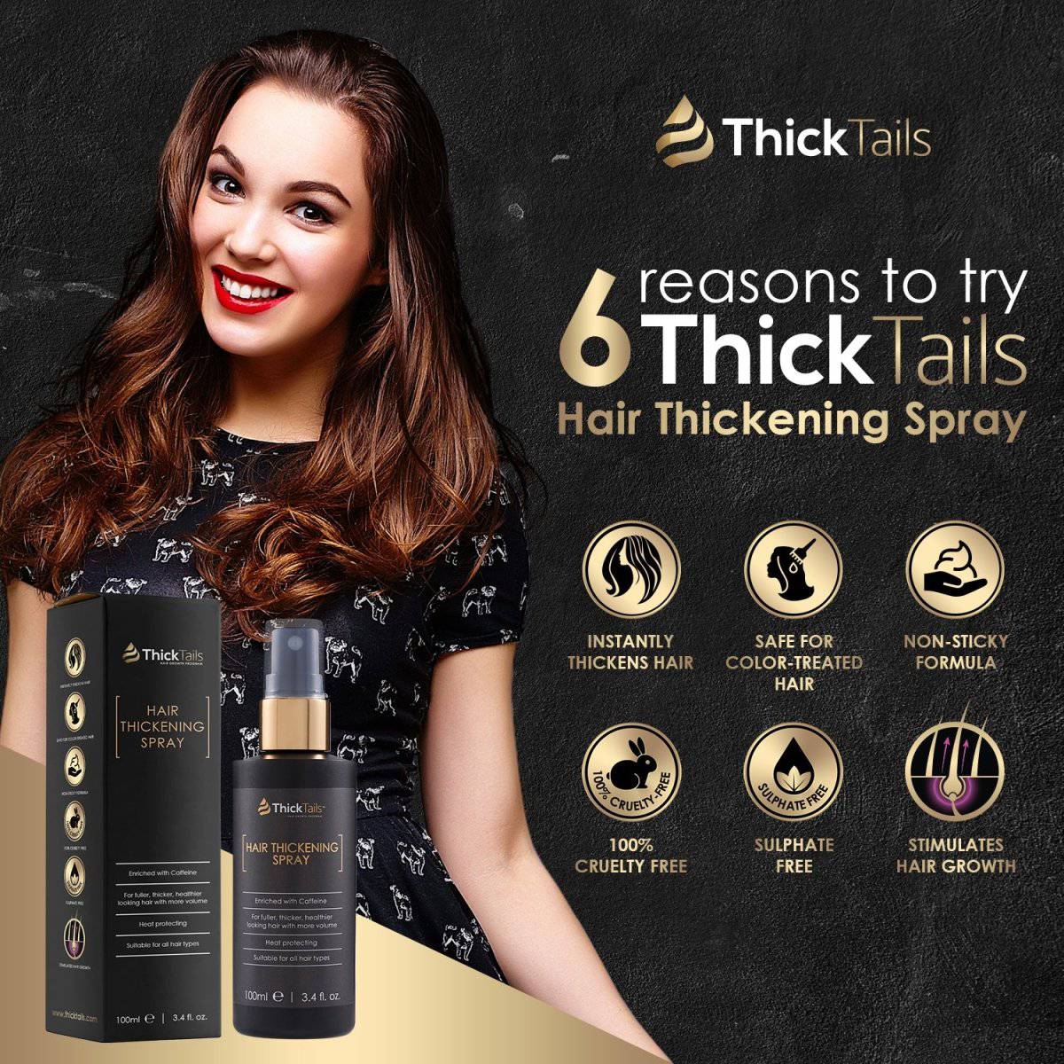 ThickTails Instant Hair Thickening Spray | 3.4FL.OZ